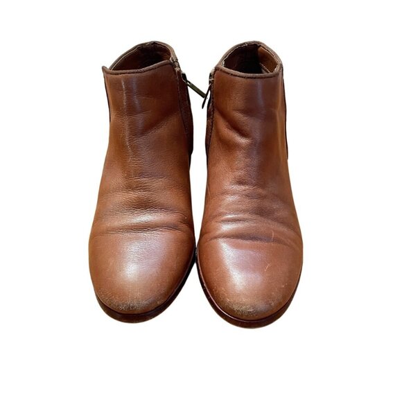 Sam Edelman Petty Leather side zip ankle bootie women’s size 7 brown - Picture 2 of 12